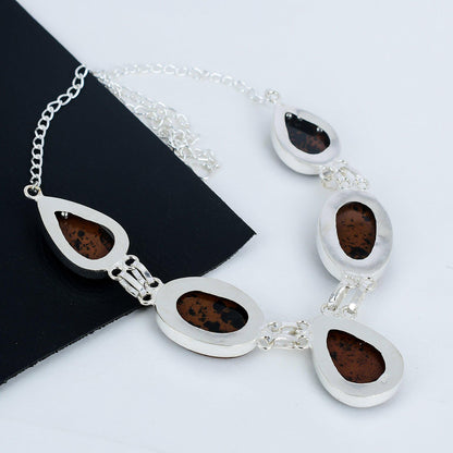 Mahogany Obsidian Sterling Silver Necklace