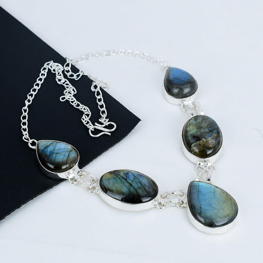 Blue Labradorite Gemstone Necklace