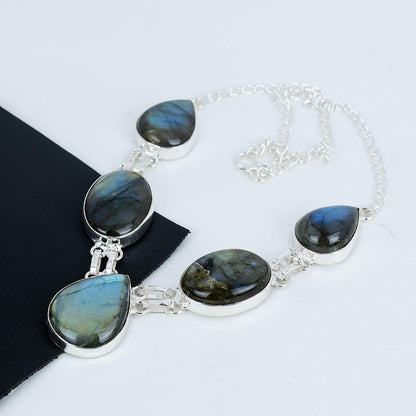 Blue Labradorite Gemstone Necklace