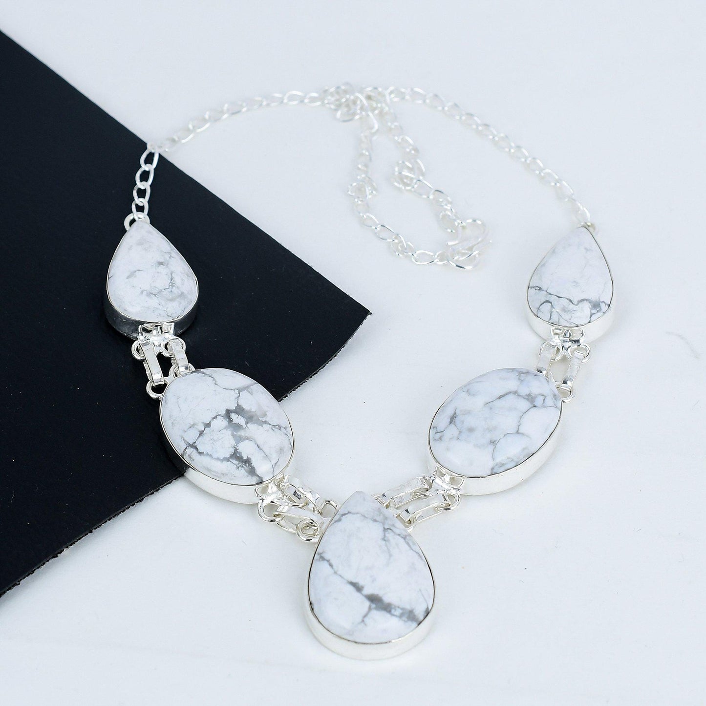 White Howlite Gemstone Necklace
