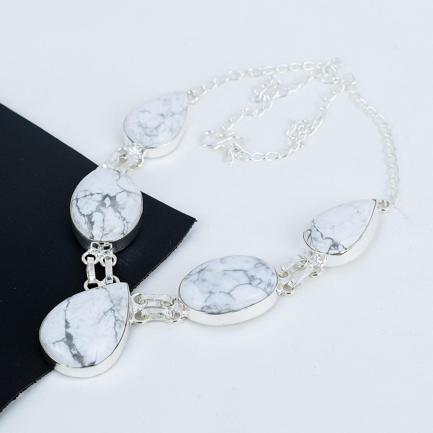 White Howlite Gemstone Necklace