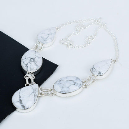 White Howlite Gemstone Necklace