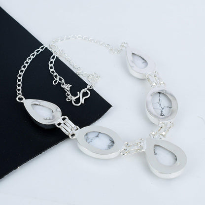 White Howlite Gemstone Necklace