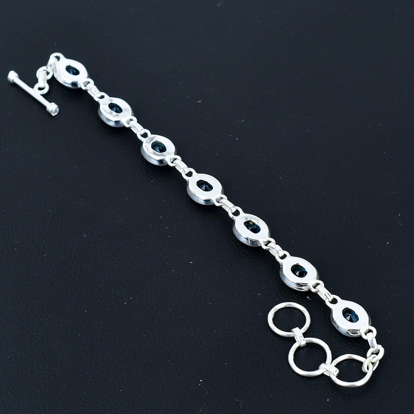 Swiss Blue Topaz Sterling Silver Adjustable Bracelet