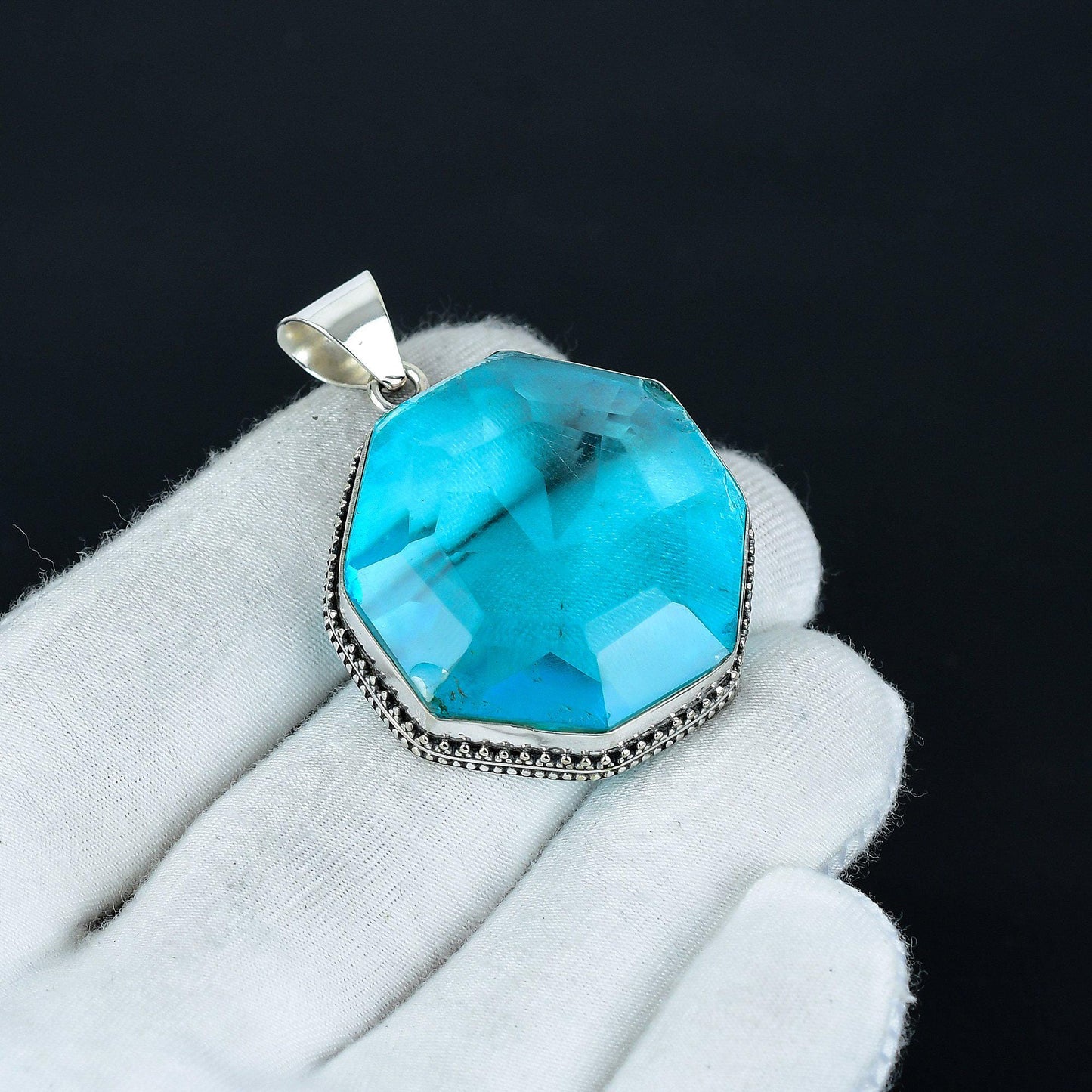 Swiss Blue Topaz Gemstone Pendant