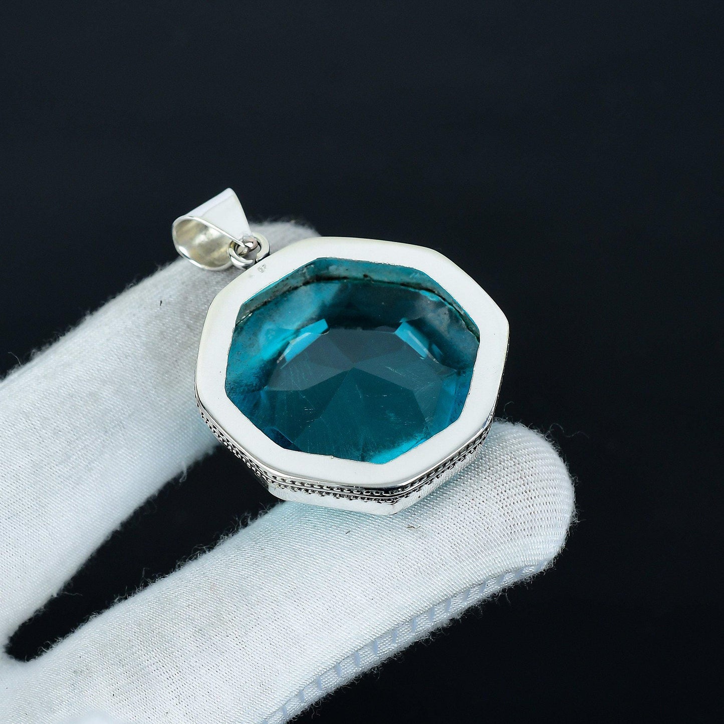 Swiss Blue Topaz Gemstone Pendant