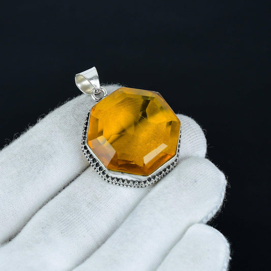 Honey Topaz Gemstone Pendant