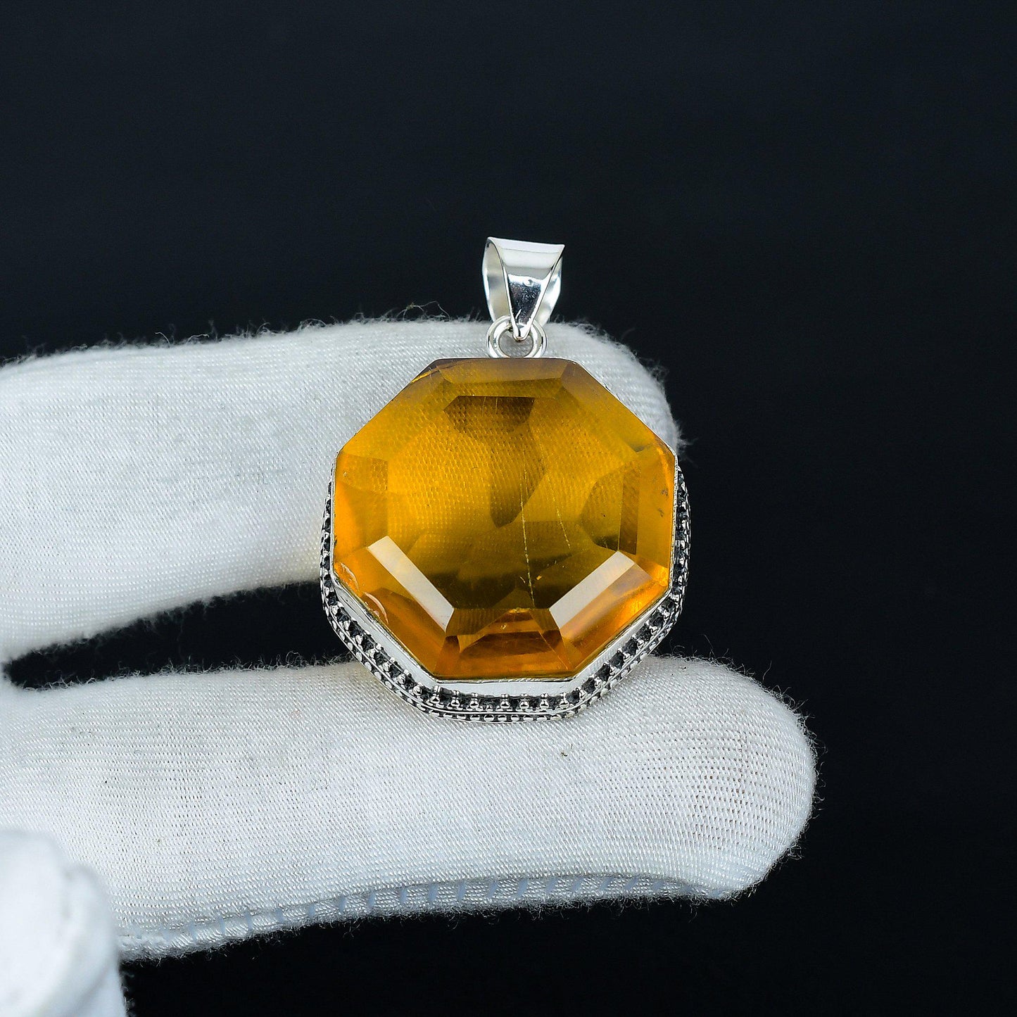 Honey Topaz Gemstone Pendant