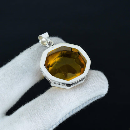 Honey Topaz Gemstone Pendant