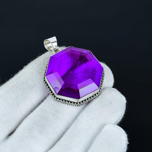 Purple Amethyst Sterling Silver Pendant