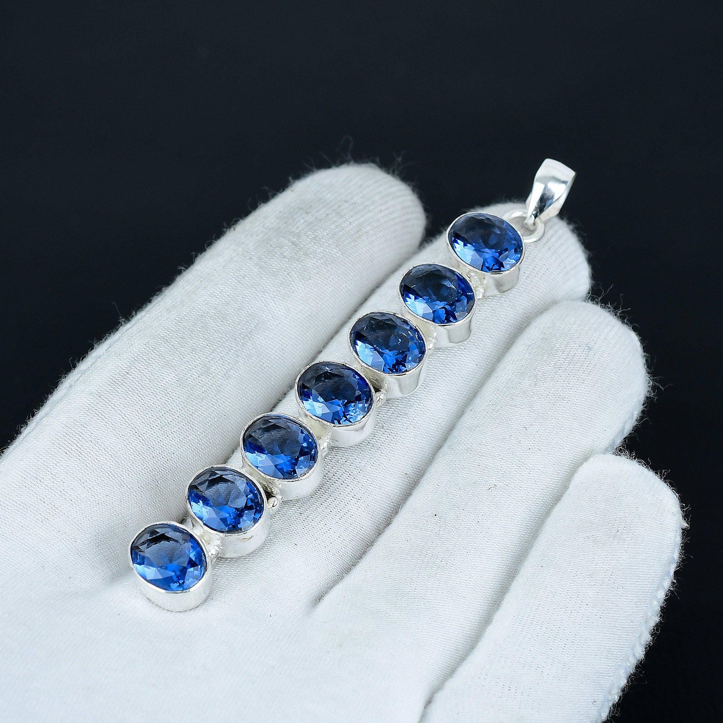 Blue Amethyst Birthstone Pendant