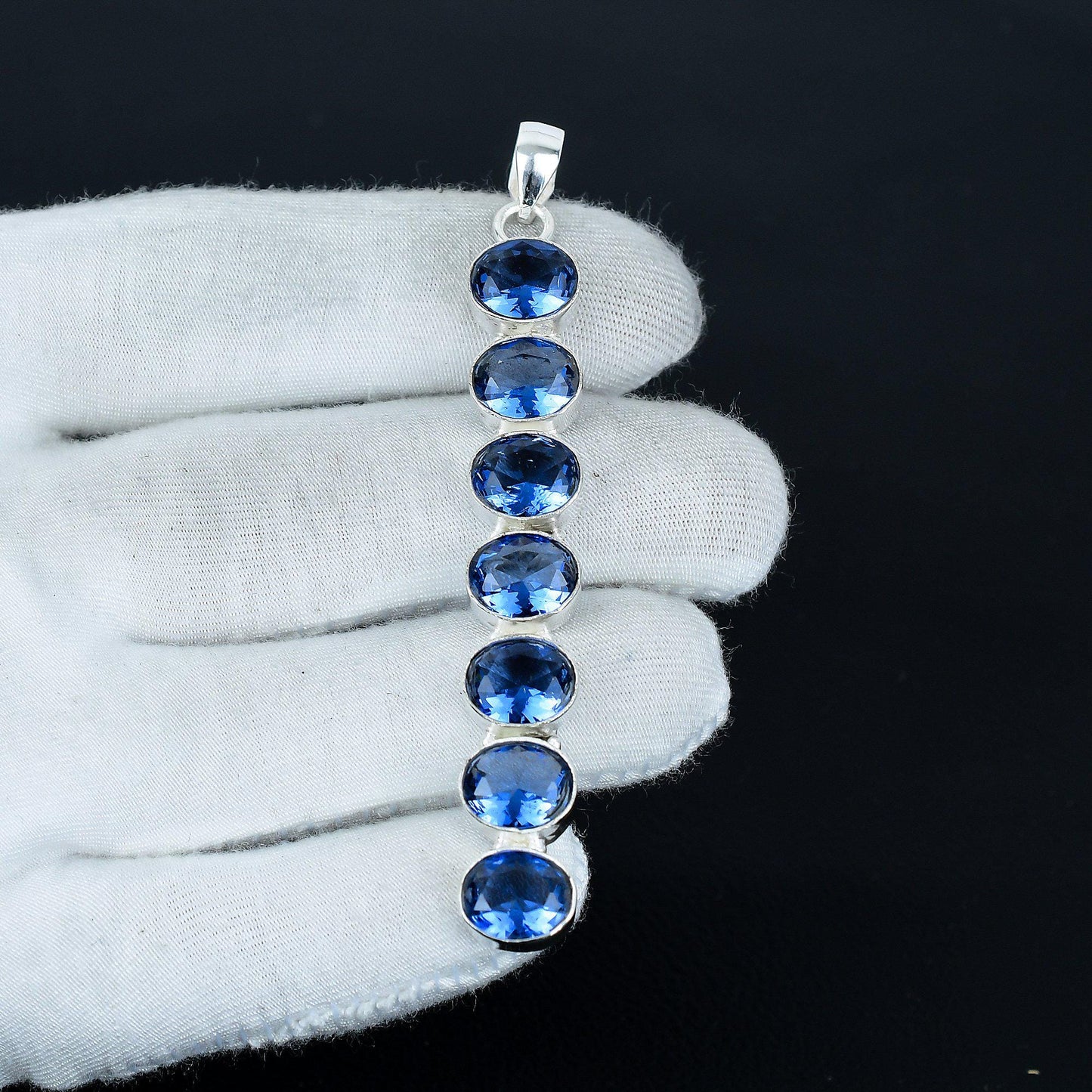 Blue Amethyst Birthstone Pendant