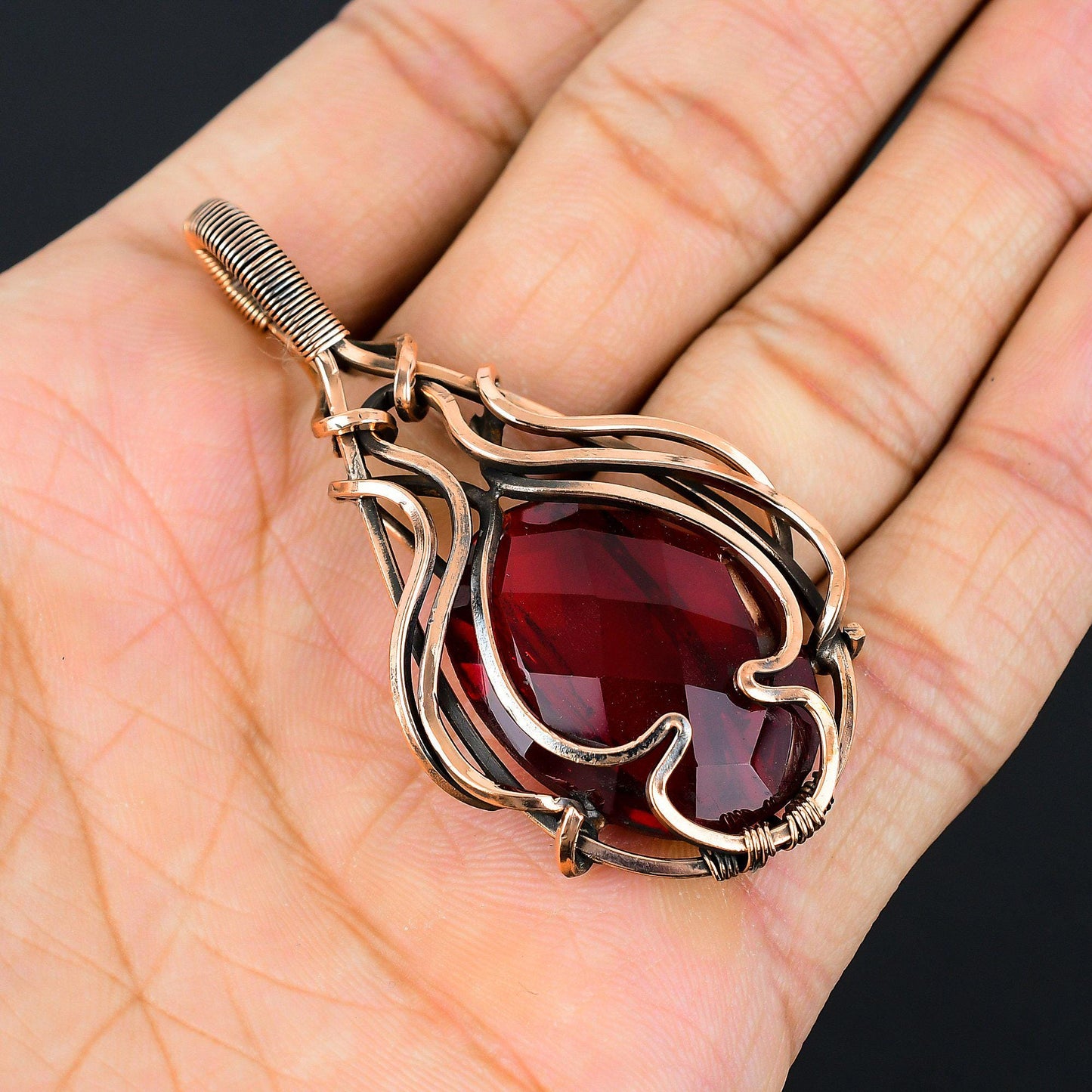 Red Garnet Gemstone Pendant