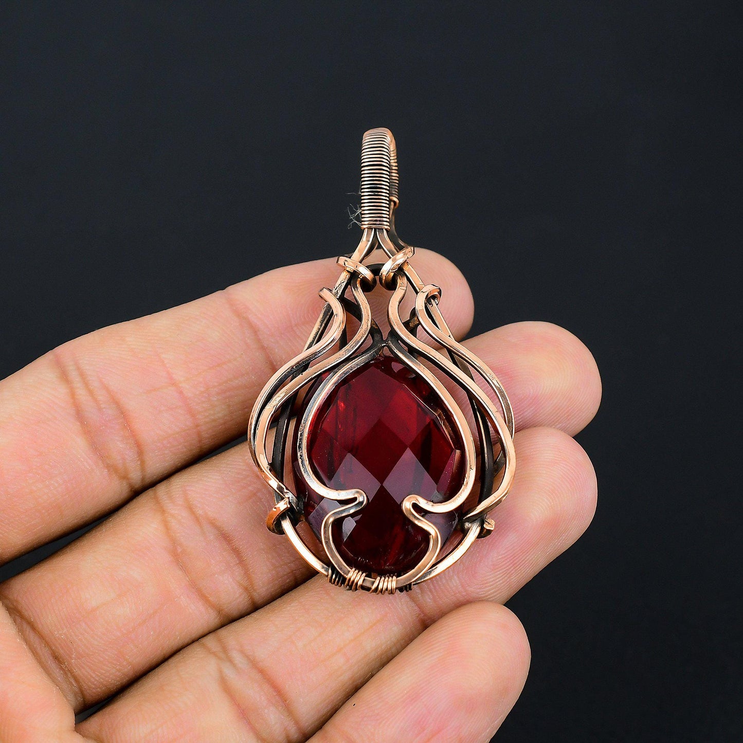 Red Garnet Gemstone Pendant