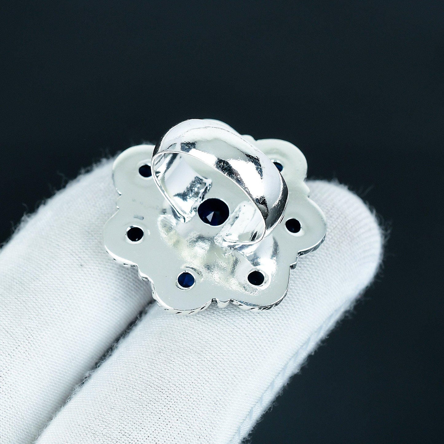 Blue Sapphire Sterling Silver Ring