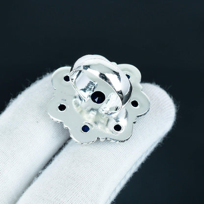 Blue Sapphire Sterling Silver Ring