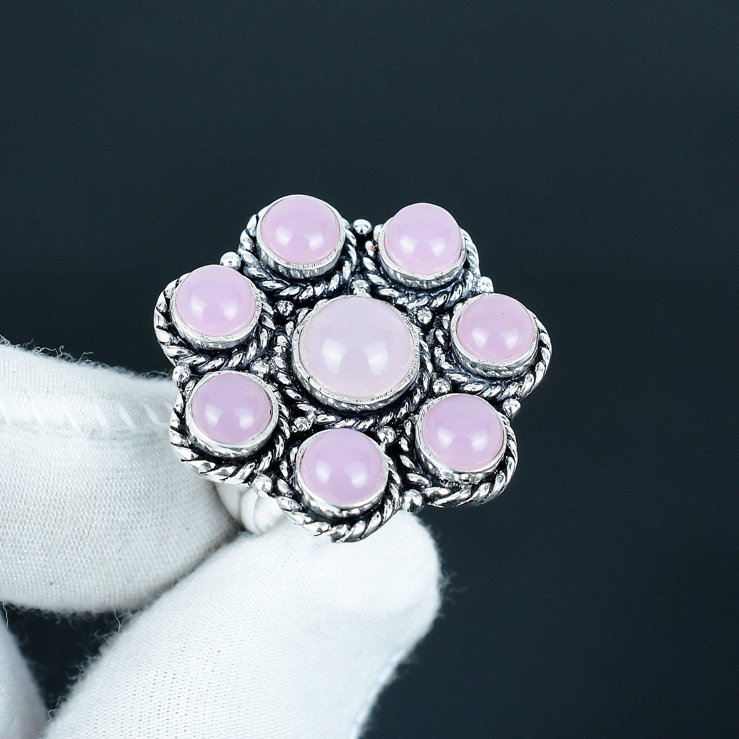 Rose Quartz Sterling Silver Ring