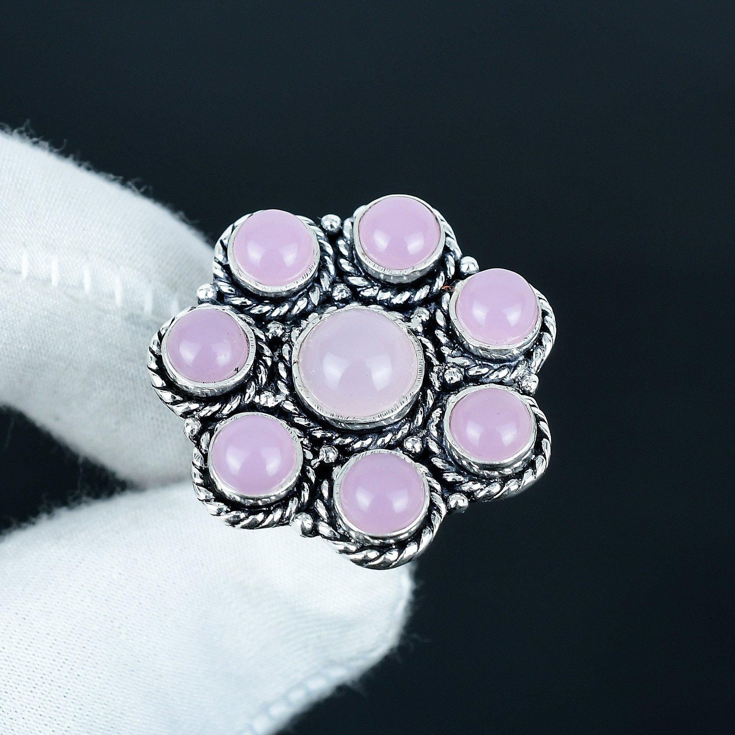 Rose Quartz Sterling Silver Ring