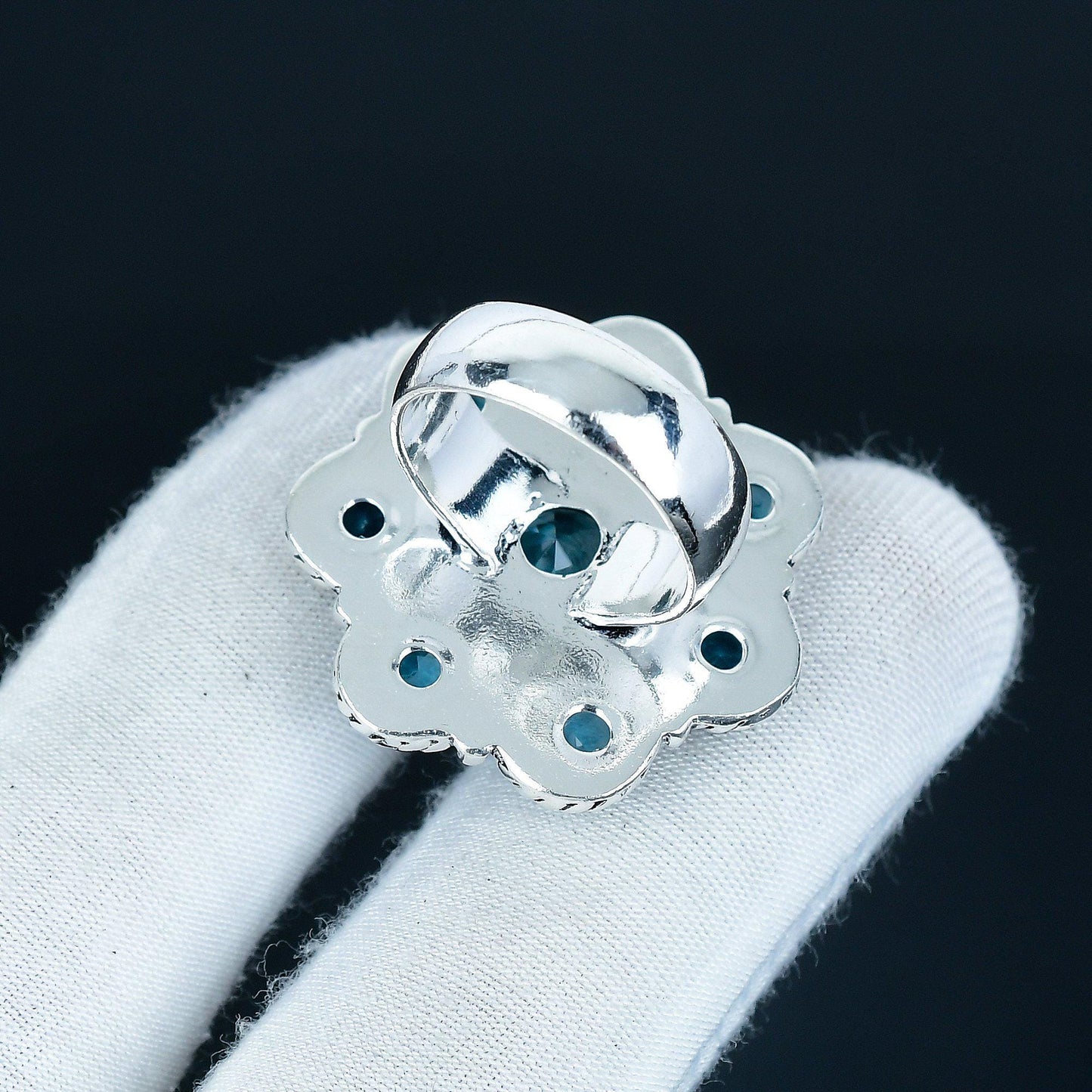 Blue Topaz Sterling Silver Gemstone Ring
