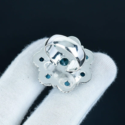 Blue Topaz Sterling Silver Gemstone Ring