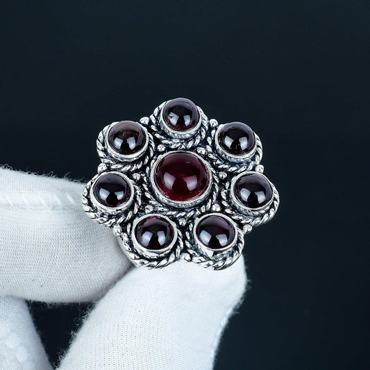 Handmade Red Carnelian 925 Sterling Silver Ring