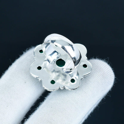 Green Onyx Sterling Silver Ring