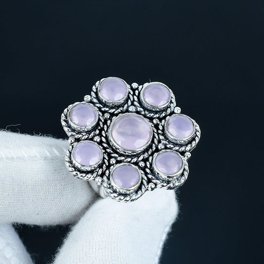 Pink Chalcedony Sterling Silver Ring