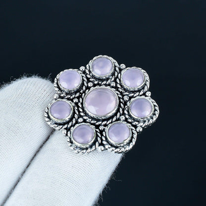 Pink Chalcedony Sterling Silver Ring