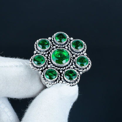 Green Tourmaline Sterling Silver Ring