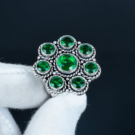 Green Tourmaline Sterling Silver Ring