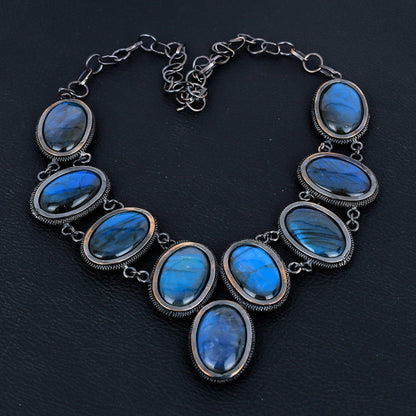 Blue Labradorite Gemstone Necklace