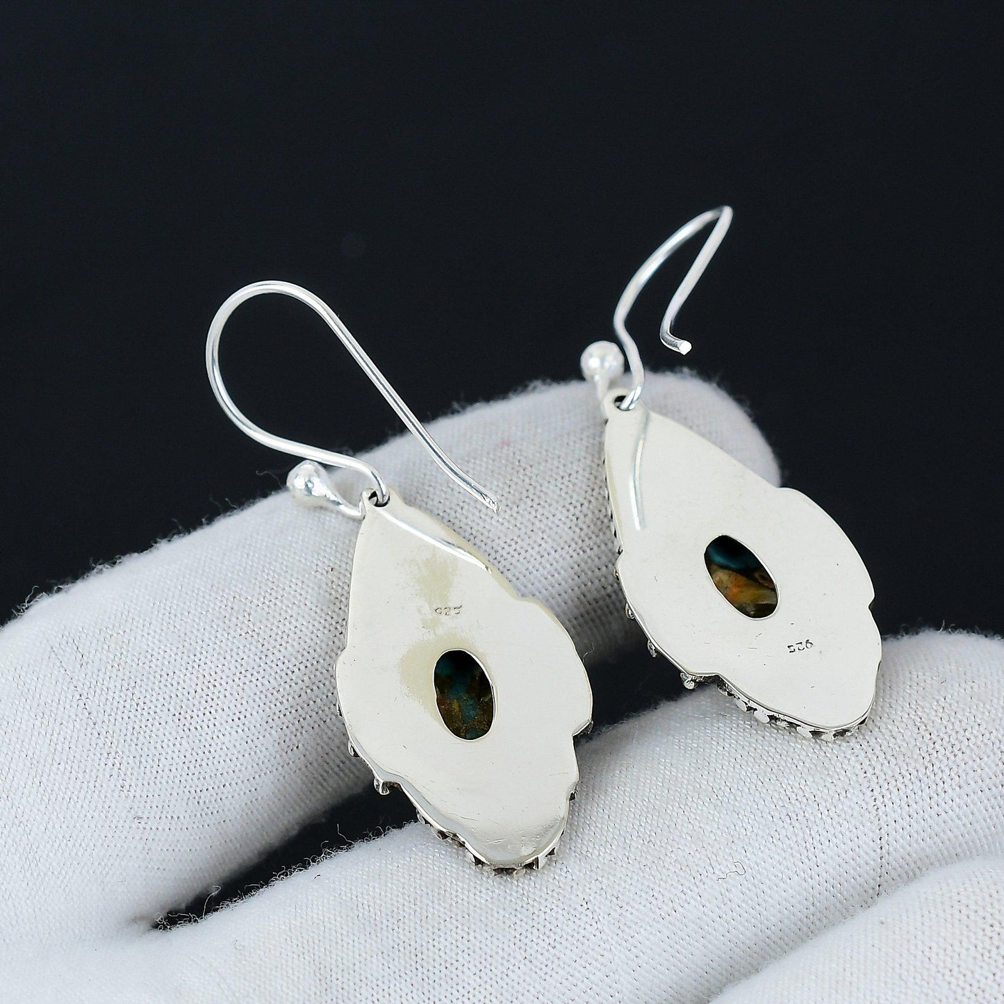 Oyster Copper Turquoise Gemstone Earrings