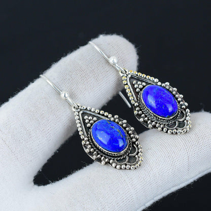 Blue Lapis Lazuli Gemstone Earrings
