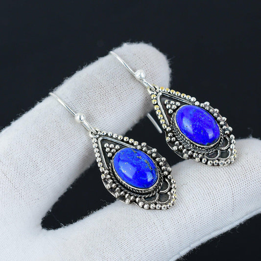 Blue Lapis Lazuli Gemstone Earrings