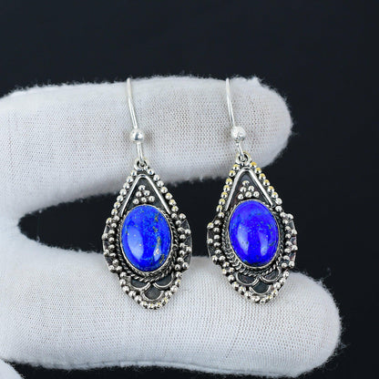 Blue Lapis Lazuli Gemstone Earrings