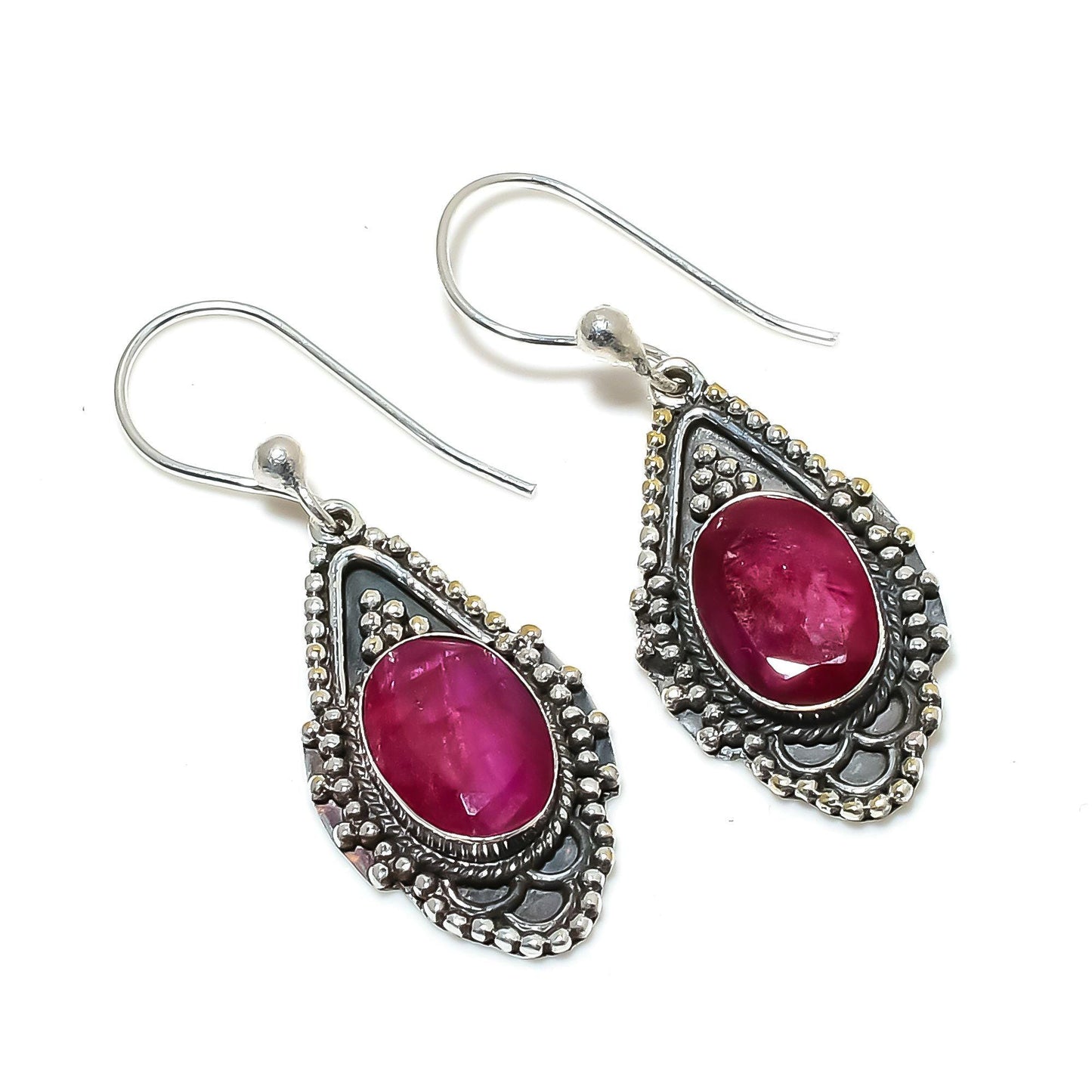 Red Ruby Gemstone Earrings
