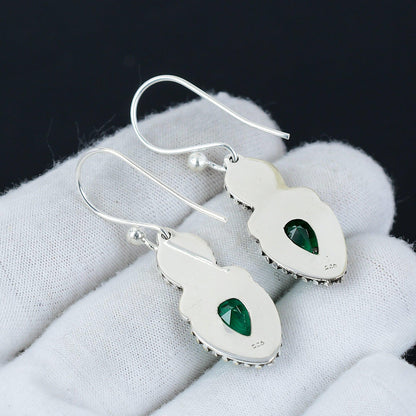 Green Tourmaline Gemstone Earrings