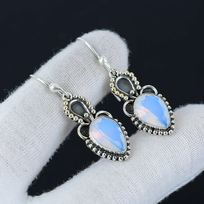 Milky Opal Gemstone Earrings