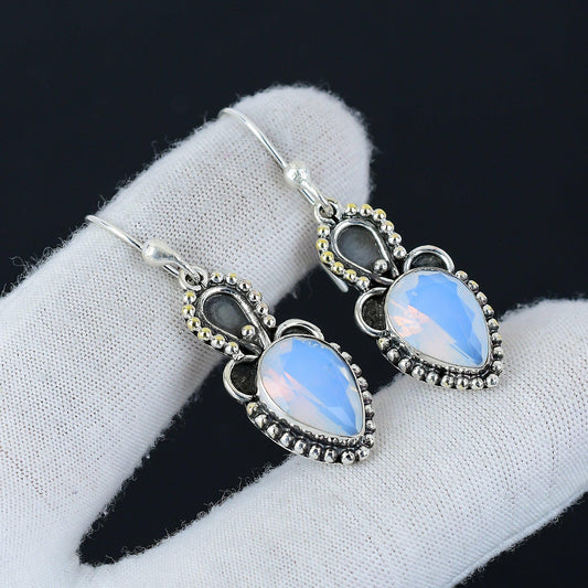 Milky Opal Gemstone Earrings