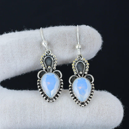 Milky Opal Gemstone Earrings