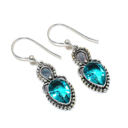 Swiss Blue Topaz Gemstone Earrings