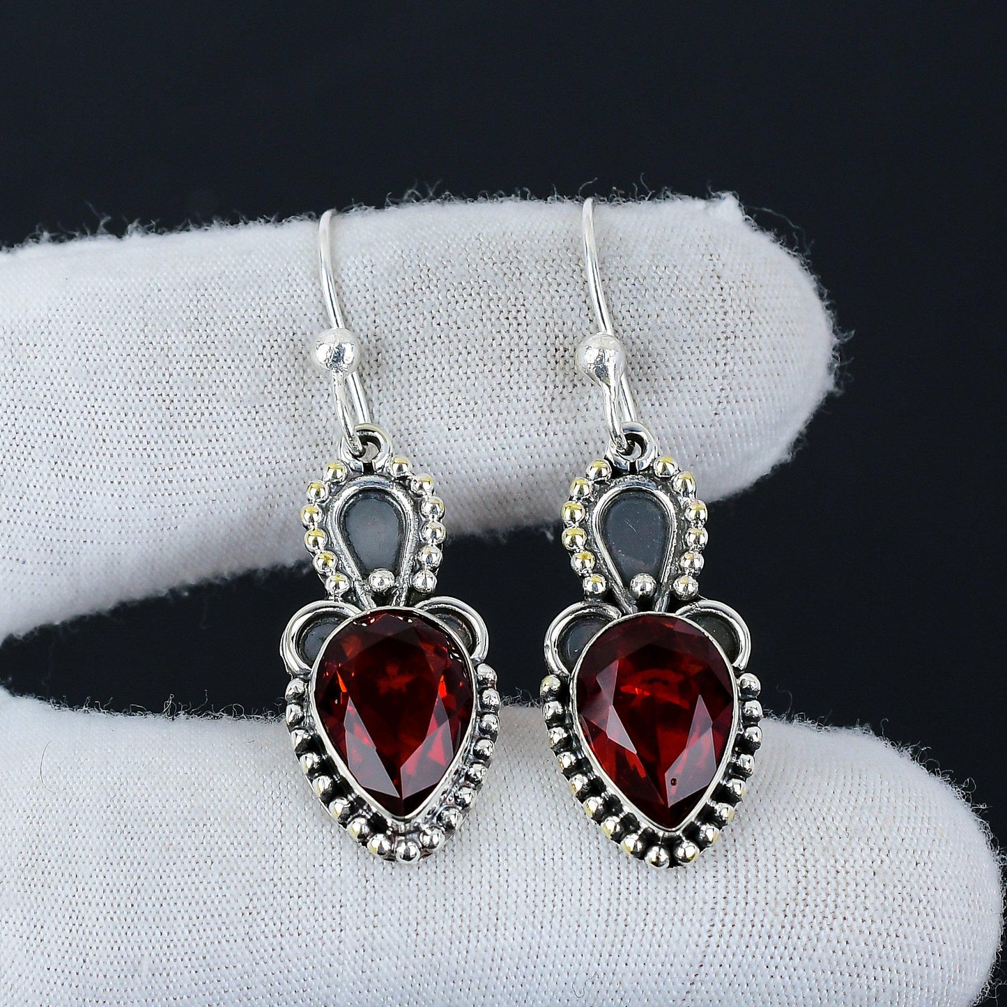 Red Garnet Gemstone Earrings