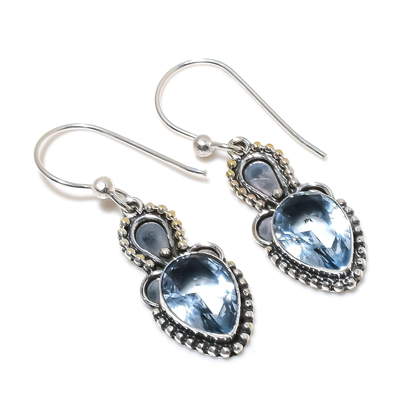 Aquamarine Blue Gemstone Earrings