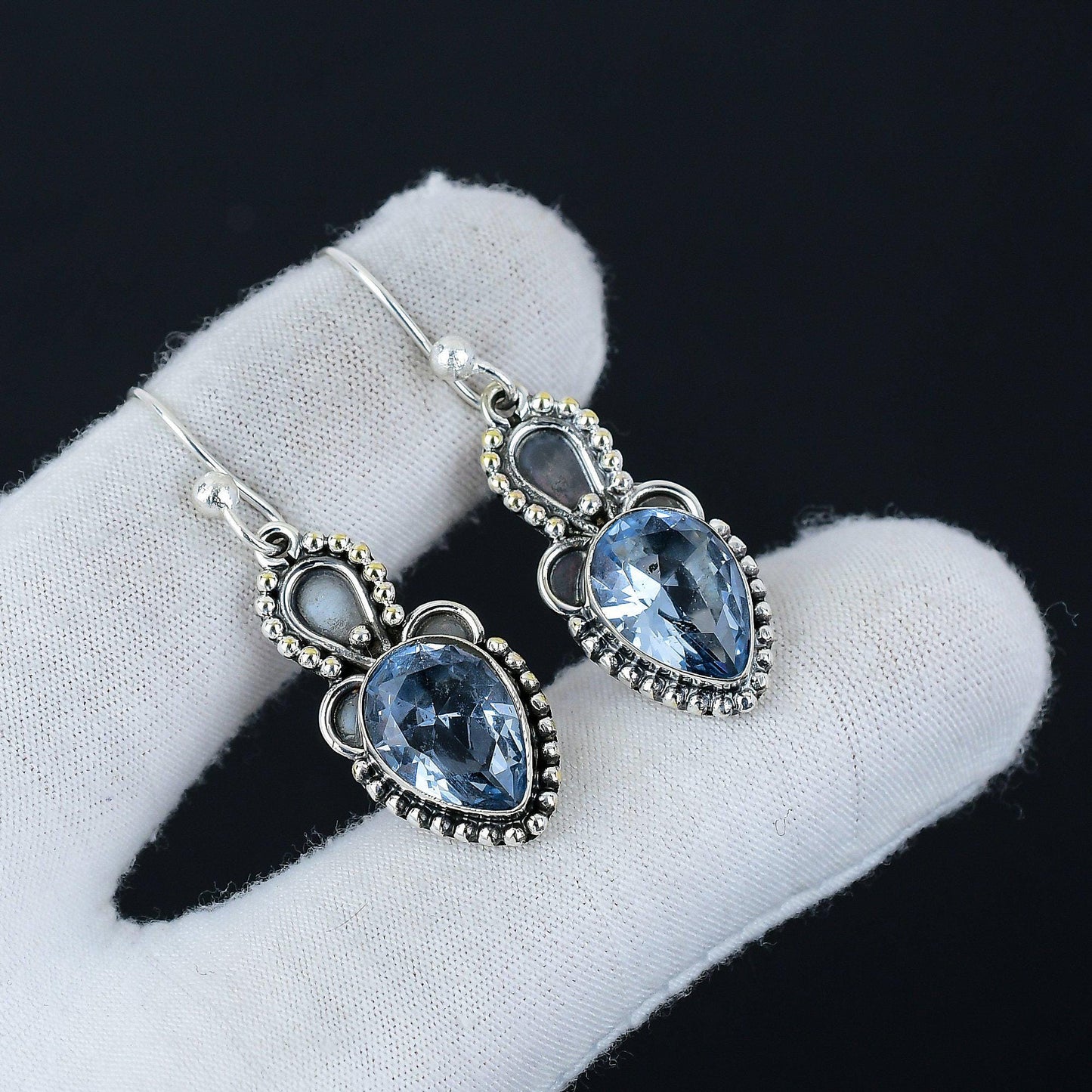 Aquamarine Blue Gemstone Earrings