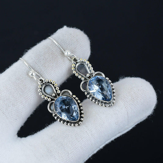 Aquamarine Blue Gemstone Earrings
