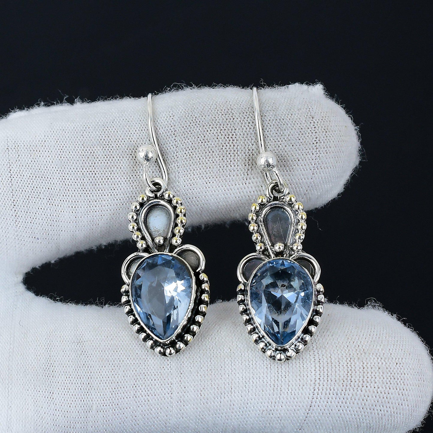 Aquamarine Blue Gemstone Earrings