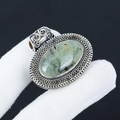 Green Prehnite Gemstone Pendant