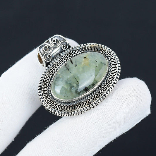 Green Prehnite Gemstone Pendant