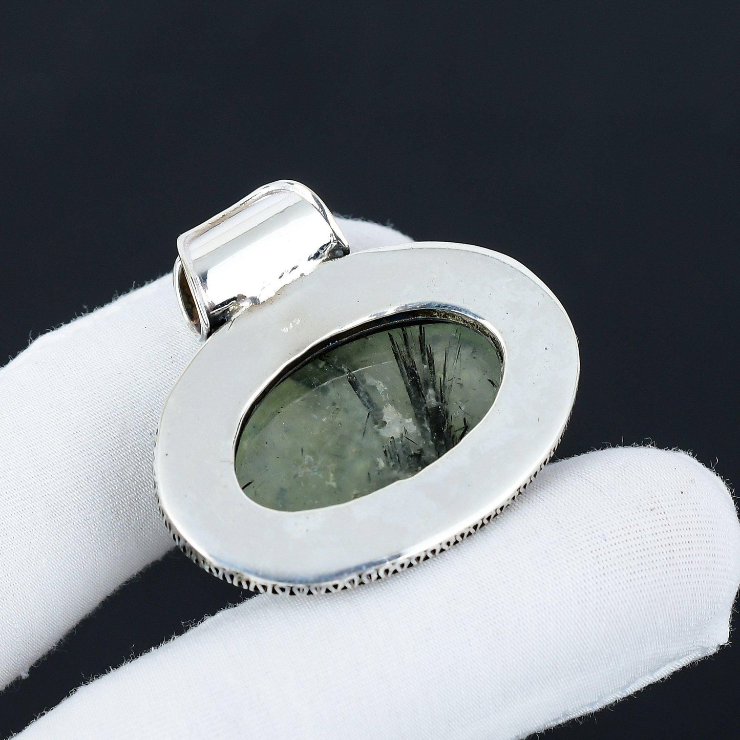 Green Prehnite Gemstone Pendant