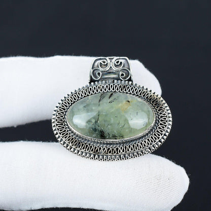Green Prehnite Gemstone Pendant